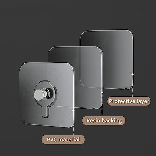 Image of 14 Pack Adhesive Wall Hooks, Wall Hangers Without Nails, No Damage Picture Hooks Waterproof and Rustproof to use Inside Kitchen, Bathroom, Home and Office(14mm)