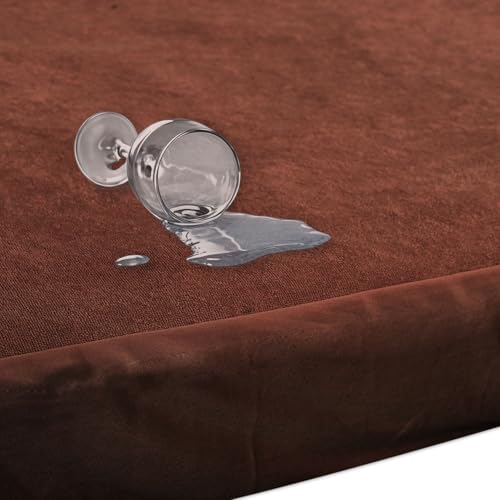 Image of Stylista 100% Waterproof Premium Cotton Feel Mattress Protector King Size 78x72 Inches | Breathable and Hypoallergenic Ultra Soft Fitted Bed Protector Cover (78 inchx72 inch King, Coffee)| One Year Warranty