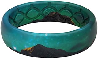Groove Life Aspire Aurora Silicone Ring Breathable Rubber Wedding Rings for Women, Lifetime Coverage, Unique Design, Comfort Fit Ring - Size 9