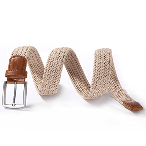 Image of 2pcs Men's Stretch Woven 1.3 inch Wide Elastic Braided Belts