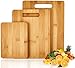 Planche à Découper en Bambou Massif lot de 3 - Planche en Bois pour la Cuisine - Planches à Découper Multifonctionnelles de Différentes Tailles pour Viande, Fruits - 3-33x22 / 28x22 / 15x22cm