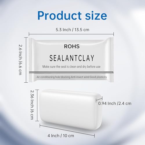 Image of Pack of 8 White Seal Putty Waterproof Duct Seal Repair Sealing Clay, Quick Mending Mud for Drain Connection, Wall Hole, Air Conditioning Hole