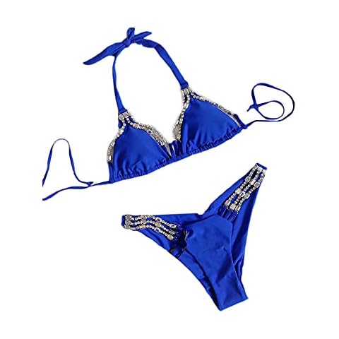 Dubute Rhinestone Bikini Set in Royal Blue Cover