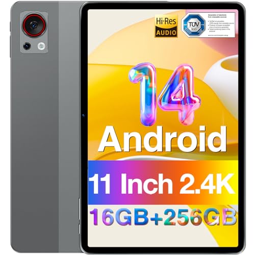 DOOGEE T30S Tablet 11” Android 14 2024, 2.4K Tablet, 16(6+10) GB RAM 256GB ROM (1TB TF) Tablet, 8580mAh, 13MP+8MP Android Tablets, Smart PA, Bluetooth 5.0+2.4G/5G WiFi, Dual Nano SIM, Type-C, Grey