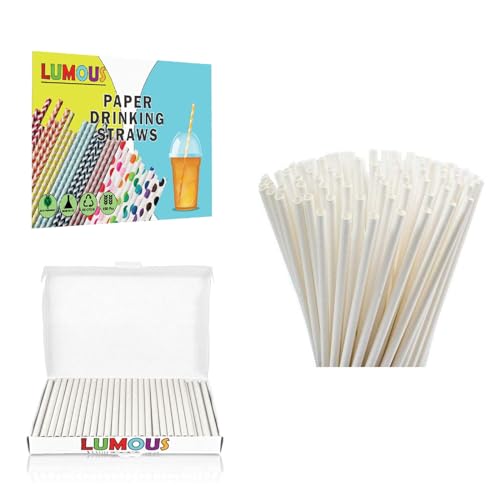 SHARRLA Paper Straws, 150 Pack Paper Drinking Straws Assorted Bio Degradable Drinking Paper Straws Wedding Party