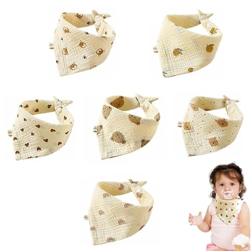Reviews de Pañuelos para el cuello para Bebé , tabla con los diez mejores. 40 6 pañuelos triangulares para bebé, baberos de muselina, baberos para niños niñas de 0 a 36 meses, baberos de bebé, pañuelos para el cuello para dentición y babeo (beige),...