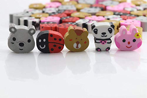 Dlonline Assorted Adorable Collection Pencil Top Erasers,Eraser Caps Style For Our Kids Gift (Pattern Random 50 Pcs) #TOP6