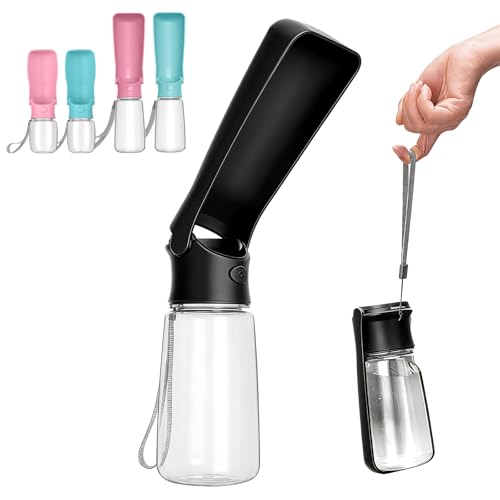 Foldable Plastic Dog Water Bottle, 19oz, Leak-Proof Dispenser