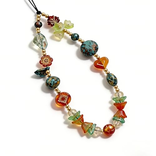Image of Cute Beaded Camera Wrist Strap for Phone, Digital Camera Charm Lanyard, Pearl Beaded Chain for Bag Keychain Gift
