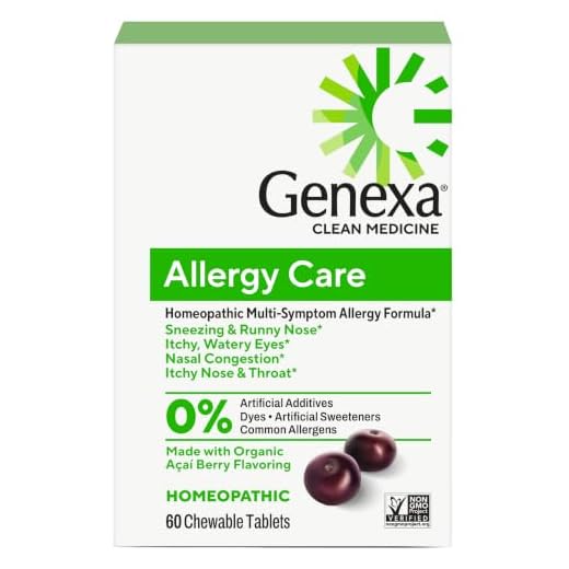 Genexa Allergy Care - 60 Tablets - Multi-Symptom Allergy Remedy - Certified Vegan, Organic, Gluten Free & Non-GMO - Homeopathic Remedies