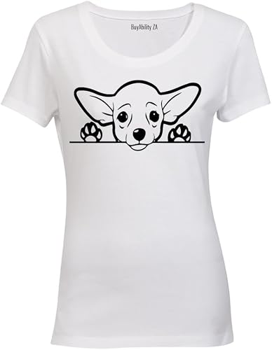 Chihuahua Peeking Dog - Ladies - T-Shirt