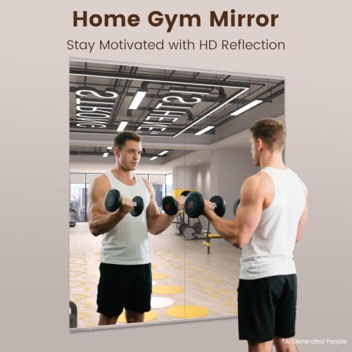 Image of LOAAO Home Gym Mirror 63 inchx28 inch, 2 PCS