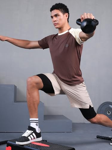 Image of CHKOKKO Gym Tshirt for Men Workout Regular Fit Sports Activewear Man Tshirts with Round Crew Neck and Half Sleeves for Yoga Running&Outdoor Activities
