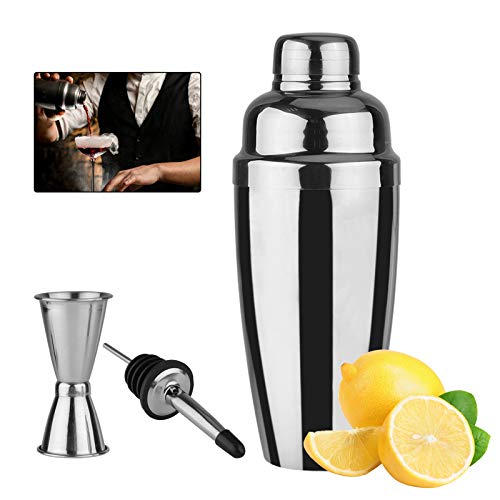 Cocktail Shaker, Cocktail Set 750ml Barkeeper, Edelstah Cocktail Shakers Barzubehör mit Jigger, Alkoholausgieße, Martini Mixer Ausgießer mit Sieb