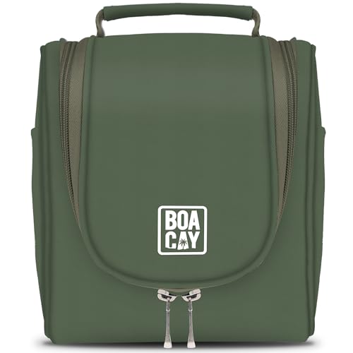 BOACAY Small Hanging Travel Toiletry Bag for Women and Men, Makeup Bag, Bathroom & Shower Organizer Kit for Accessories, Cosmetics, Travel Essentials
