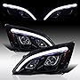 AUTOZENSATION Compatible with 2007-2011 Honda CR-V Black Smoke LED Projector Headlights L + R Pair Headlamp