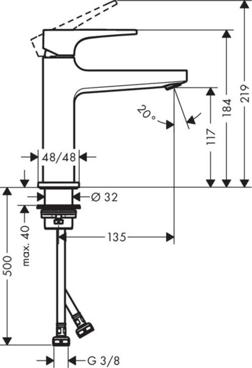 Mitigeur lavabo hansgrohe Metropol 110 résistant et anti-éclaboussure