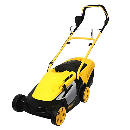 QJJML Electric Lawn Mower, Household Push Lawn Mower, 6-Speed Adjustment, Cutting Width 34 Cm,40Mpowercord