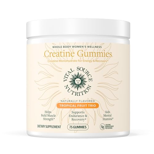 Vital Source Nutrition Creatine Monohydrate Gummies for Women - Tropical Fruit Trio - 75 Gummies