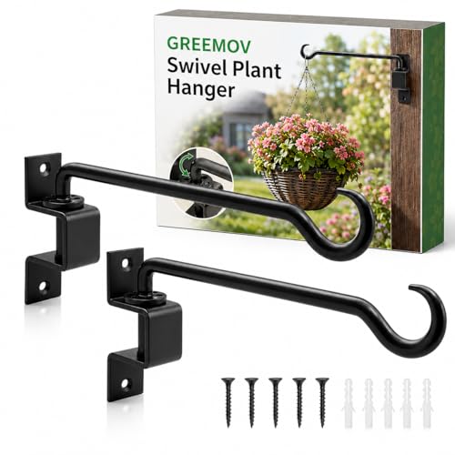 Greemov 16 inch 2 Pack Swivel Plant Hangers Outdoor Heavy