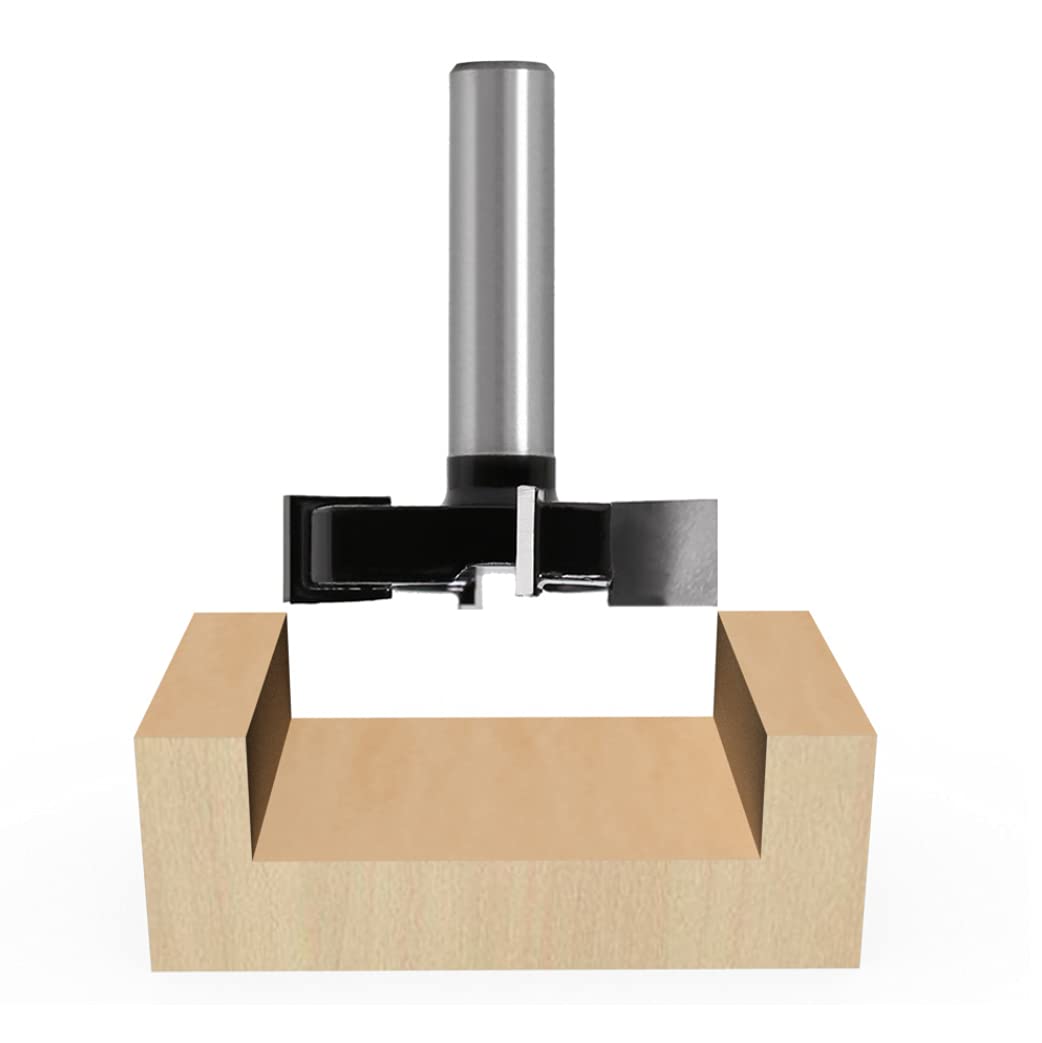 Fresa a T Scanalatura a T, diametro di taglio da 2 pollici, gambo da 12 mm, 4 flauti fresa per piallatura, fresa per smussatura, fresa per superficie, fresa per pannelli, fresa per legno
