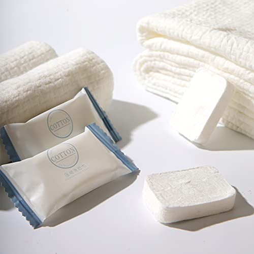 MODODOU Compressed Towels Portable Disposable Towels Facial Towels Camping Portable Washcloth for Home Beauty Travel Camping Hiking Hotel Outdoors Soft Durable Reusable Thicker Style,100%Cotton 60PCS
