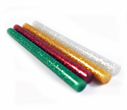 Crafters Square Mini Glue Sticks - Glitter - Red, Green, Gold, Silver - 15 sticks in package