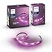 Philips Hue White and Colour Ambiance LED Smart Lightstrip [2 m + 1 m Extension], with Bluetooth, Works with Alexa, Google Assistant and Apple Homekit, One Colour