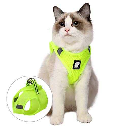 Lianzimau Cat Harness Leash Straps Escape Proof Cat Walking Jacket With Running Cushioning And Adjustable Soft Mesh Vest Harnesses For Kitten Pets Puppies #TOP19