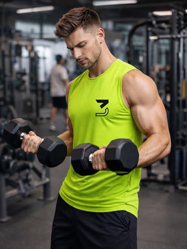 Image of 3Colours RGB Fitness Designer Gym Stringer Vest, Gym Vest, Racer Y Back, Sports Tank Tops, Sando for Men C Cut-3 Logo