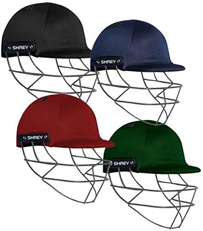 Shrey Cricket Helmet Performance 2.0 Steel Grill - Navy/Green/Maroon - Adults & Juniors - Black - Medium (58/61cms)