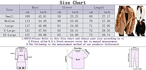 OnaiC Pluche jas dames kort - fleece mantel revers kunstbont winterjas pluizige bontjas effen overgangsjas lange mouwen corduroy jas warme herfstjas regular fit bontjas, zwart, XXL