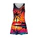 Generic Sundresses for Women 2024 Vacation Trendy Elegant Boho Beach Dresses Fashion Hawaiian Floral Printed Sleeveless V Neck Mini Tank Dress Cute Vacation Dress Aesthetic Clothes(01Red,XL), X-Large