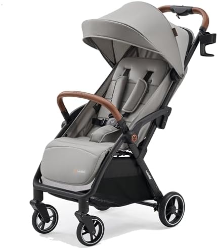 Babideal Lightweight Travel Stroller for Baby, Self-Folding Toddler Stroller with Large Canopy, Full-Reclining Seat, Cup Holder Included - Newborn to 50lbs. — 사진 7