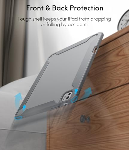Image of CHESONA Magic Keyboard Case for iPad Pro 13 inch (M5 2025 /M4 2024) | Magnetic Detachable Case, 7-Color Backlit Keyboard, Smart Trackpad, 15-180 Adjustable Stand, Grey