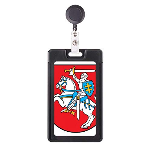 Porte-badge rétractable Lituanie avec emblème européen pour professionnels
