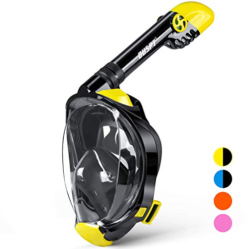 OUSPT Full Face Snorkel Mask, Snorkeling Mask with Detachable Camera Mount, Panoramic 204°