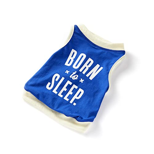 Brass Monkey Born To Sleep Dog Tank; Pre-Shrunk Cotton Pet Muscle Tank; X-Small (14" Chest); Cute Dog Accessories With Eye-Catching Design #TOP2