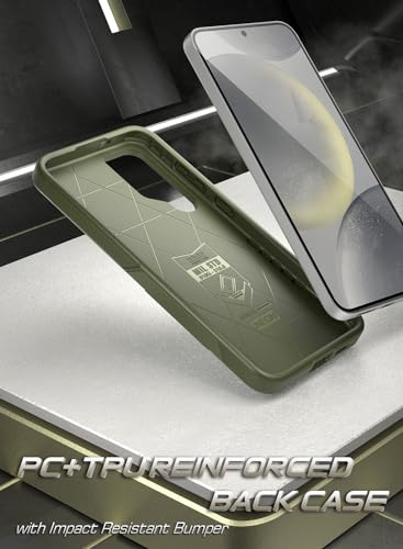 Coque fine Galaxy S24 robuste double couche premium vert