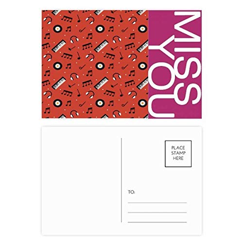 Dimensioni: 14,6 cm x 9,8 cm. Set di cartoline di ringraziamento per dischi e note musicali, 20 pezzi