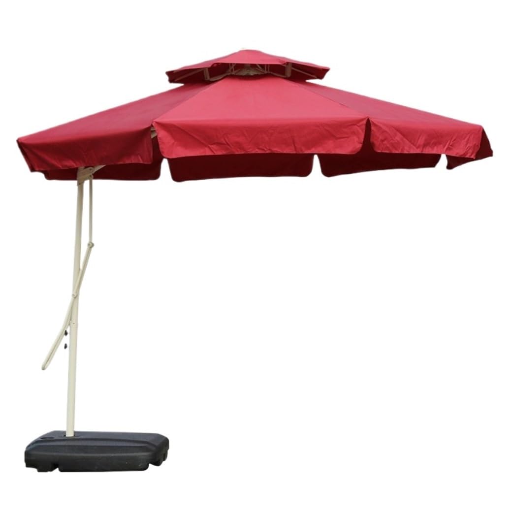 LYGSWDB Parasol ogrodowy Parasol stołowy na zewnątrz Parasol Parasol 8,2 stopy Zewnętrzny parasol przeciwsłoneczny Parasol targowy z podstawą Dwustronny baldachim na podwórku Trawnik przy basenie
