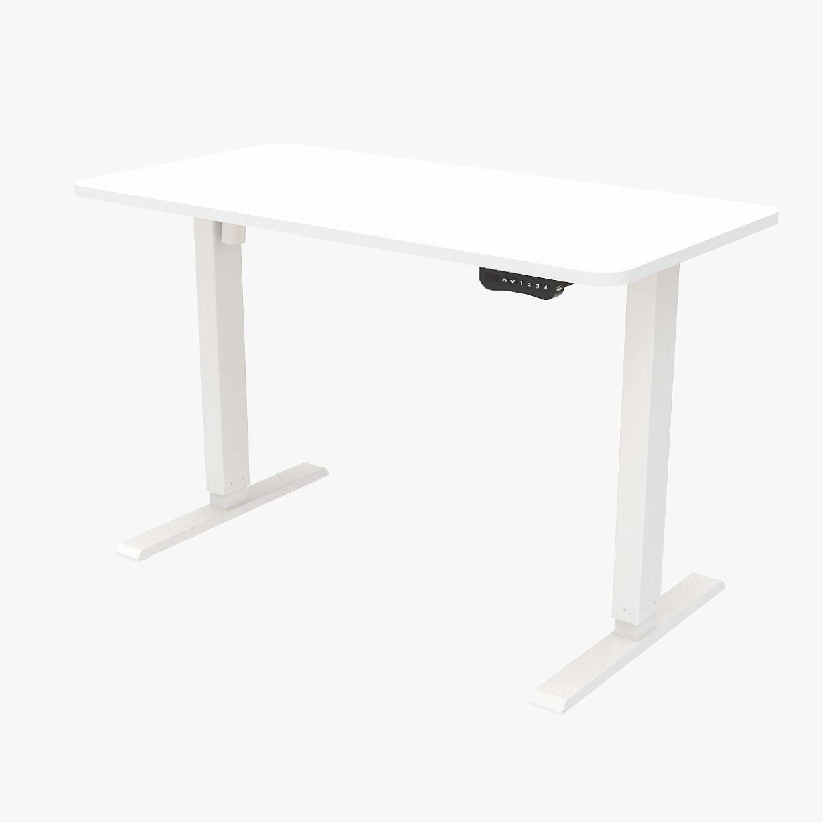 MYUYEE Standing Desk, 55X24In,140/120X65Cm Intelligent Rising Desk Computer Workstation For Sturdy Writing (White)