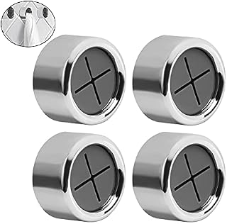 nuoshen 4 Pieces Adhesive Round Towel Holder, Adhesive Towel Hooks Round Wall Mount Hook Tea Towel Holder for Bathroom, Kitchen and Home, No Drilling Required
