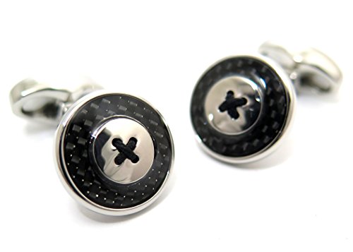 バベットワッサーマン(Babette Wasserman) カーボンボタンカフス(ブラック) (カフスボタン/カフリンクス)