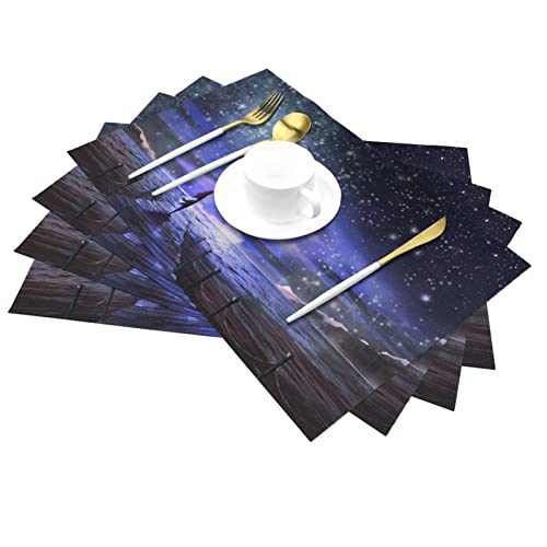 Set de table de qualite superieure fille regardant les etoiles lot de 4