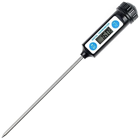 Anpro Haushaltsthermometer,Einstichthermometer, Küchenthermometer mit lange Sonde,Edelstahl Messfühler Thermometer mit Auto-off Cover