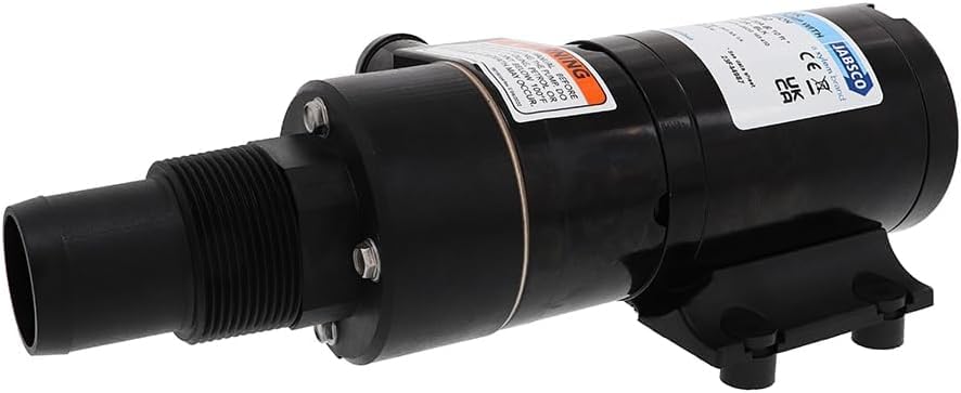 Jabsco 12V DC Macerator Pump for RVs/Boats - Efficient 43 L/min Waste Transfer for Black Water Tanks Up to 200 Gallons - Compact Design, 4-Blade Chopper, Self-Priming, Dry-Run Protection (Pack of 6)