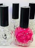  KONAD- 360 botellas de vidrio 10ml. opacas vacias con forma de rosa para esmalte semipermanente