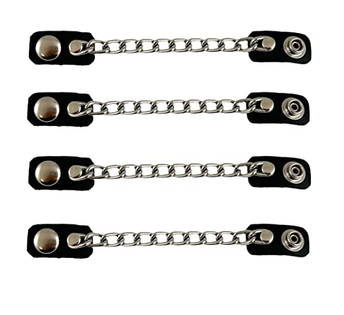 Bikers Vest Extender Mc Jacket Single Chain Leather Snaps 4 Pc Set (6