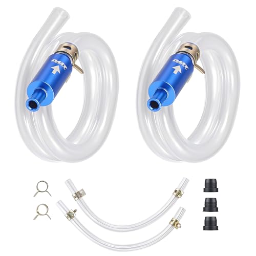 Orion Motor Tech 1 Pair Brake Bleeder Hose 9pc One Way Check Valve Brake Bleeder Hose Set Flexible PU Tubing with Steel Clamps & Dust Caps Universal for Cars and Motorcycles
